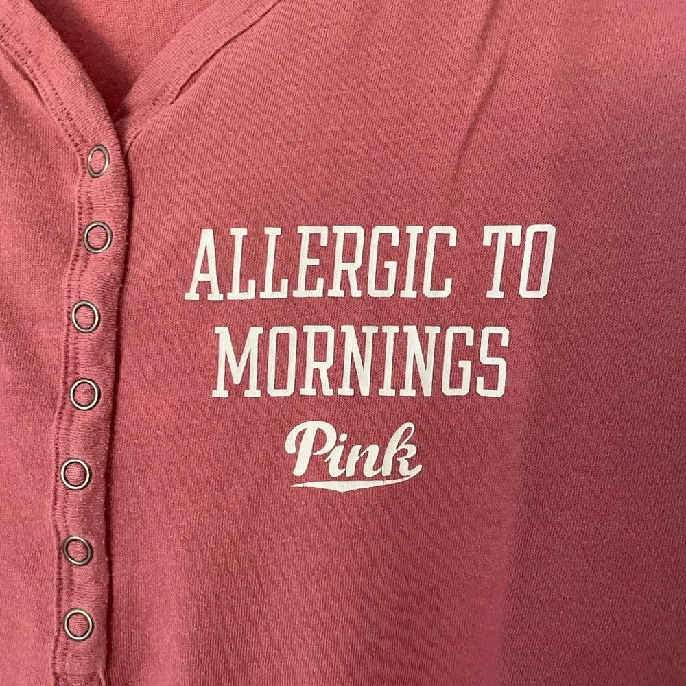 Victoria’s Secret Pink Allergic to Mornings pj lounge top - Picture 2 of 6